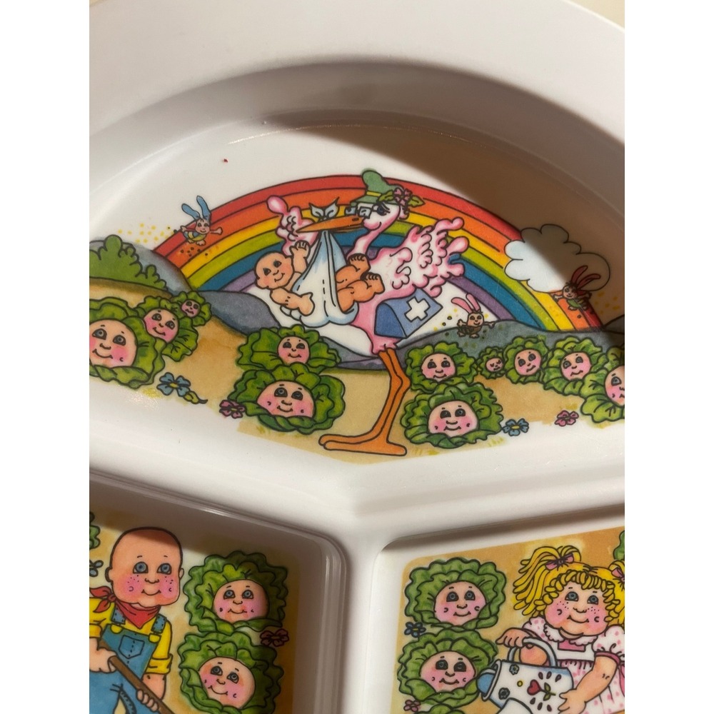 Vintage 1983 Cabbage Patch Kids Divided Melamine Plate Toddler - Picture 8 of 9